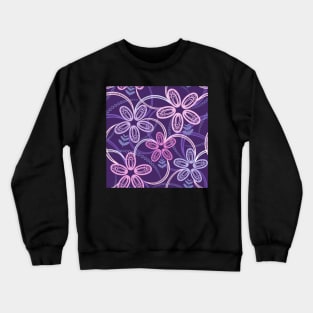 Night violet  floral pattern Crewneck Sweatshirt